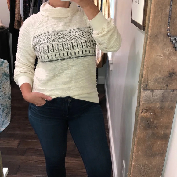 Lucky Brand small cream embroidered cotton sweater - Picture 4 of 9